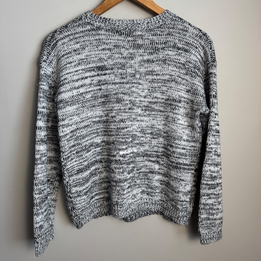 POINT ZERO GIRLS Long Sleeve Owl Knit Sweater Salt & Pepper Size Large Animal - Picture 5 of 12